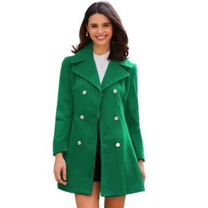 INSPIRE CHIC -  Women's Winter Long Lapel Collar Doub Green